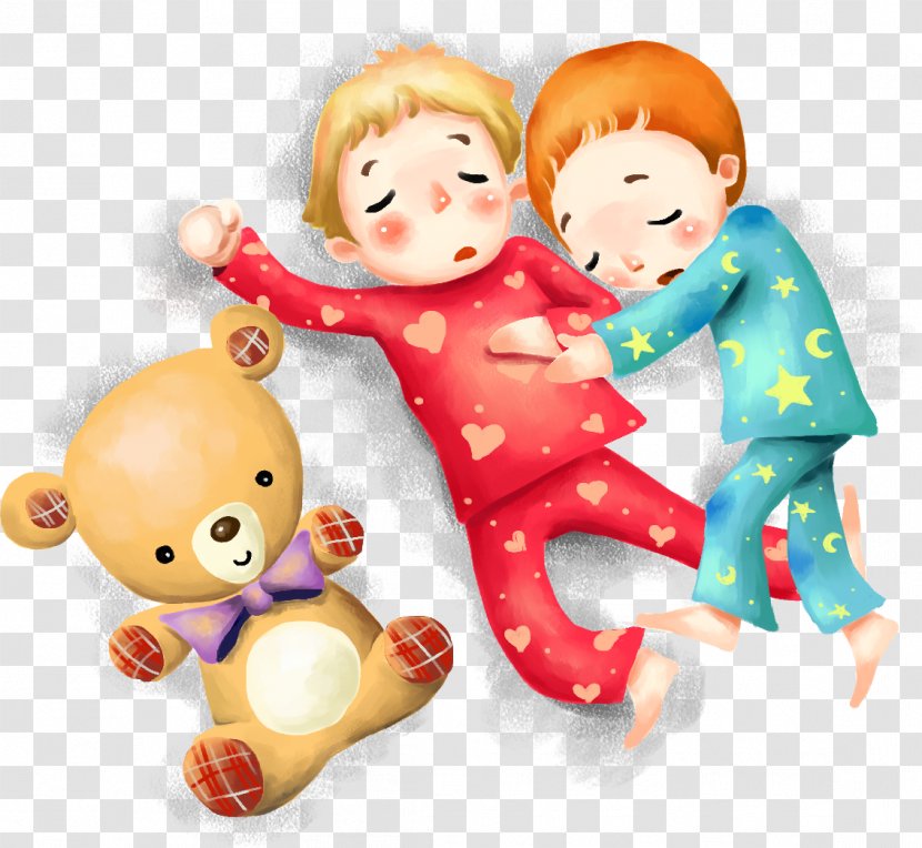 High-definition Television Night Display Resolution Wallpaper - Heart - Sleeping Cartoon Boy With Bear Transparent PNG