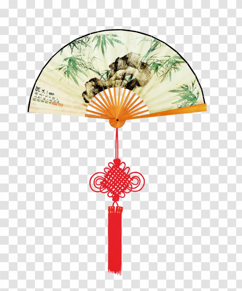 China Chinoiserie Hand Fan Inkstick - Creative Wind Transparent PNG