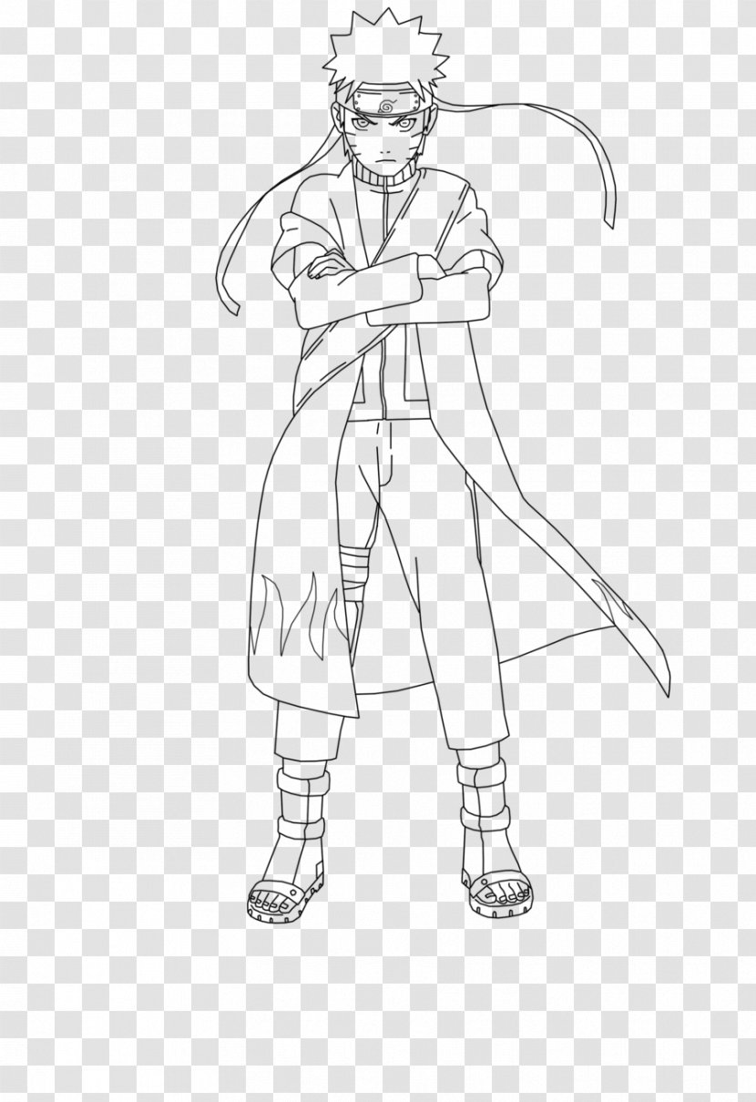Naruto Uzumaki Black And White Pain Shippuden: Vs. Sasuke Sketch - Standing - How To Draw Transparent PNG