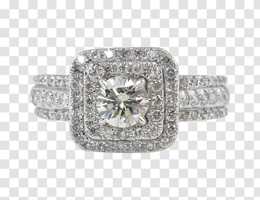 Wedding Ring Silver Platinum Jewellery - Tiffany Pave Diamond Rings Transparent PNG