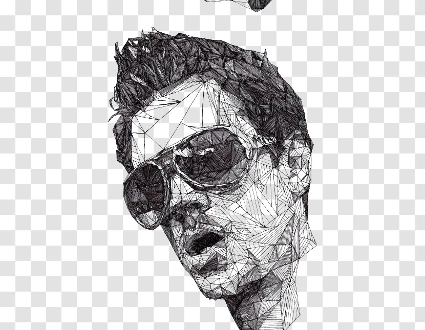 Drawing Portrait Triangulation Art Illustration - Skull - God Transparent PNG