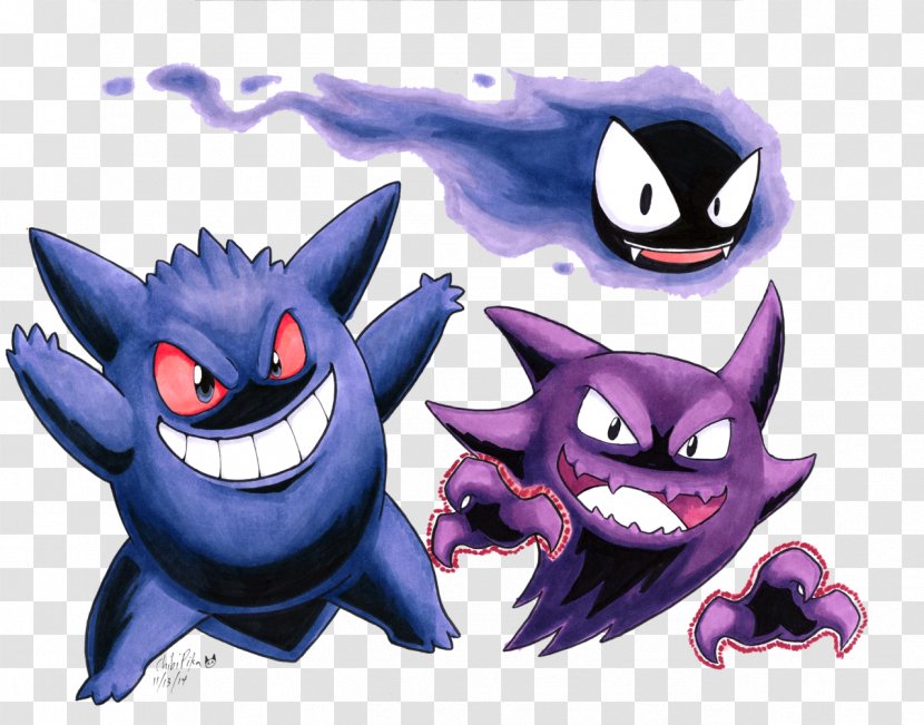 Drawing Cartoon Gengar Family - Frame - Flower Transparent PNG