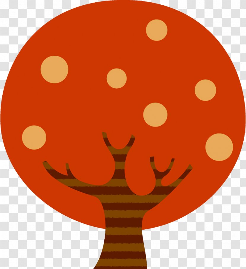 Orange - Abstract Cartoon Tree - Smile Transparent PNG