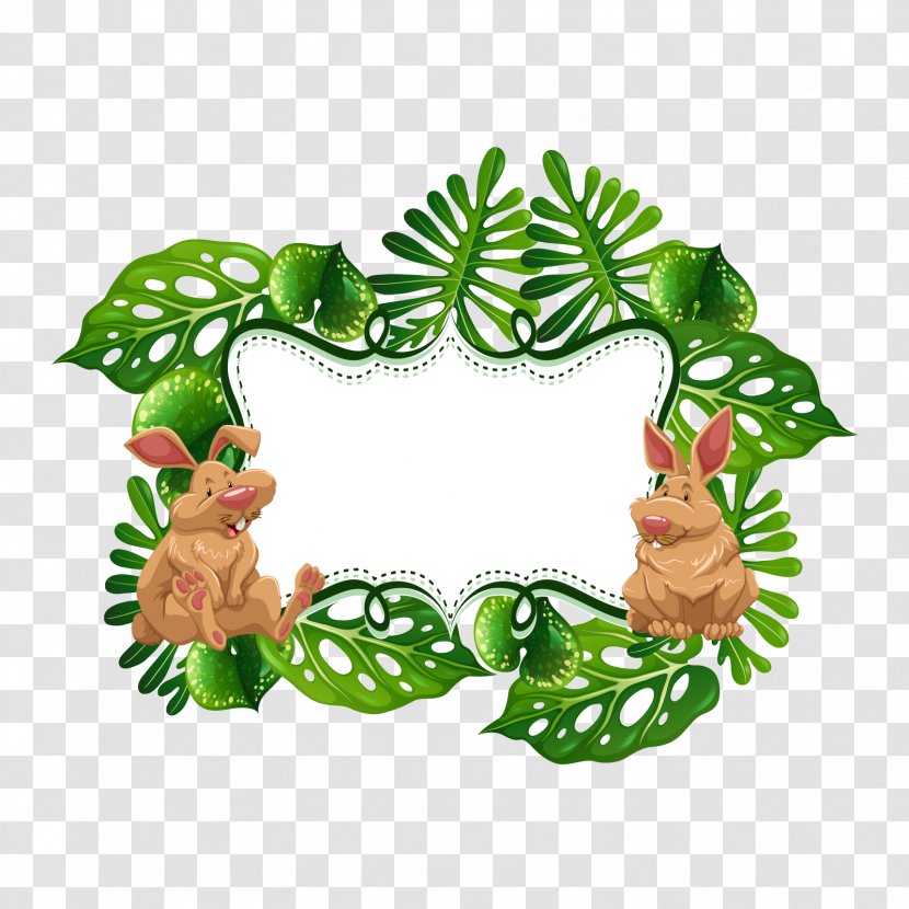 European Rabbit Royalty-free Euclidean Vector Illustration - Decor - Bunny Banner Transparent PNG