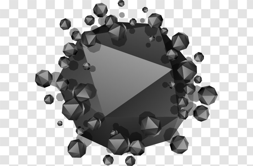 Polyhedron Surrounded By Black Texture Background Vector Material - Sphere - Three Dimensional Space Transparent PNG