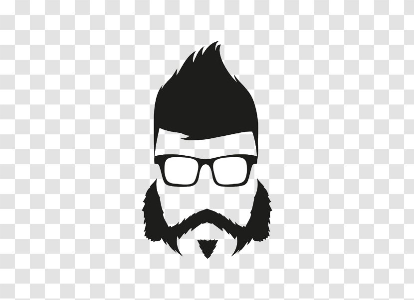 Beard Silhouette Hairstyle Illustration - Frame - Man Avatar Transparent PNG