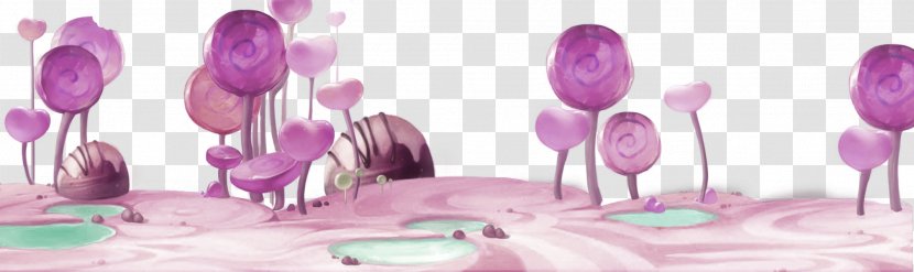 Lollipop Candy - Cut Flowers - Purple Cartoon Border Texture Transparent PNG