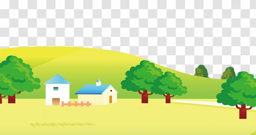 Cartoon Village - Meadow Transparent PNG