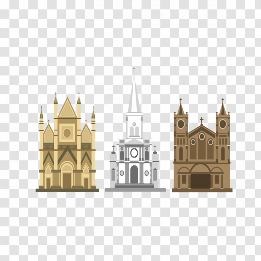 Church Gothic Architecture Cartoon - Facade - Design Transparent PNG