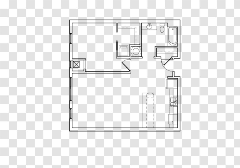 Paper Floor Plan Line Angle - Rectangle - Clean Single Bedroom Transparent PNG