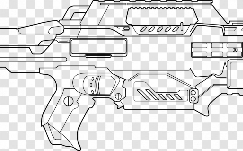 Coloring Book Nerf Blaster Gun Firearm - Frame - Darts Transparent PNG