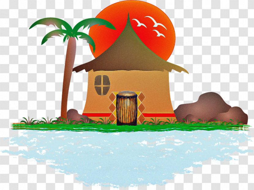 Cartoon Logo African Round Hut Transparent PNG