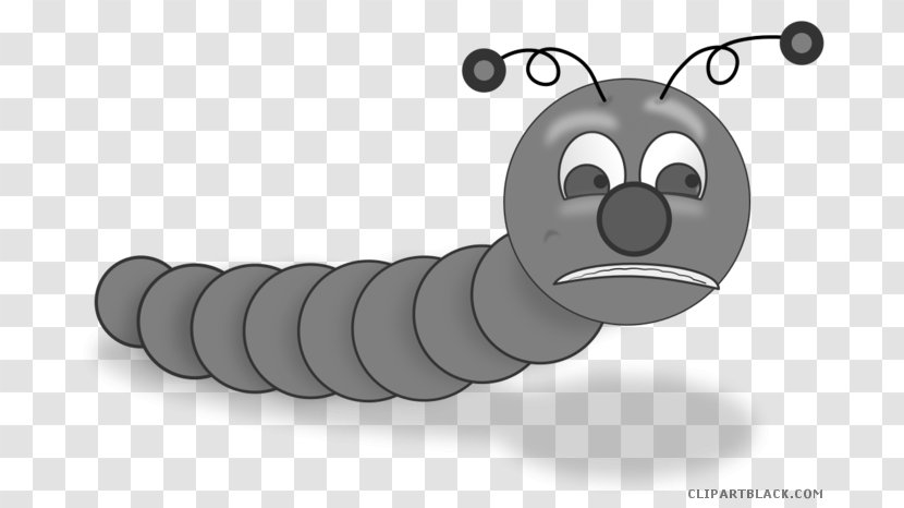 Silkworm Clip Art Vector Graphics Free Content - Black And White - Baby Luna Moth Caterpillar Transparent PNG