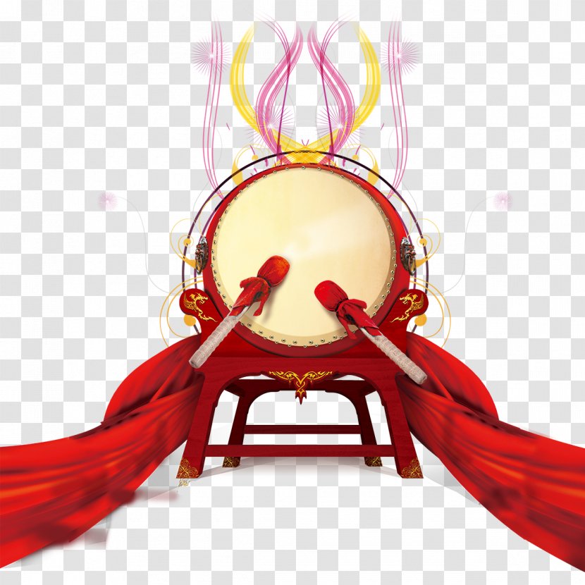 Drums Poster - Flower - China Wind Festive Transparent PNG