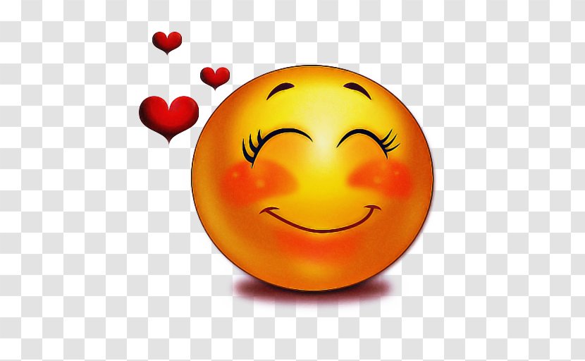 Love Heart Emoji - Orange - Laugh Happy Transparent PNG