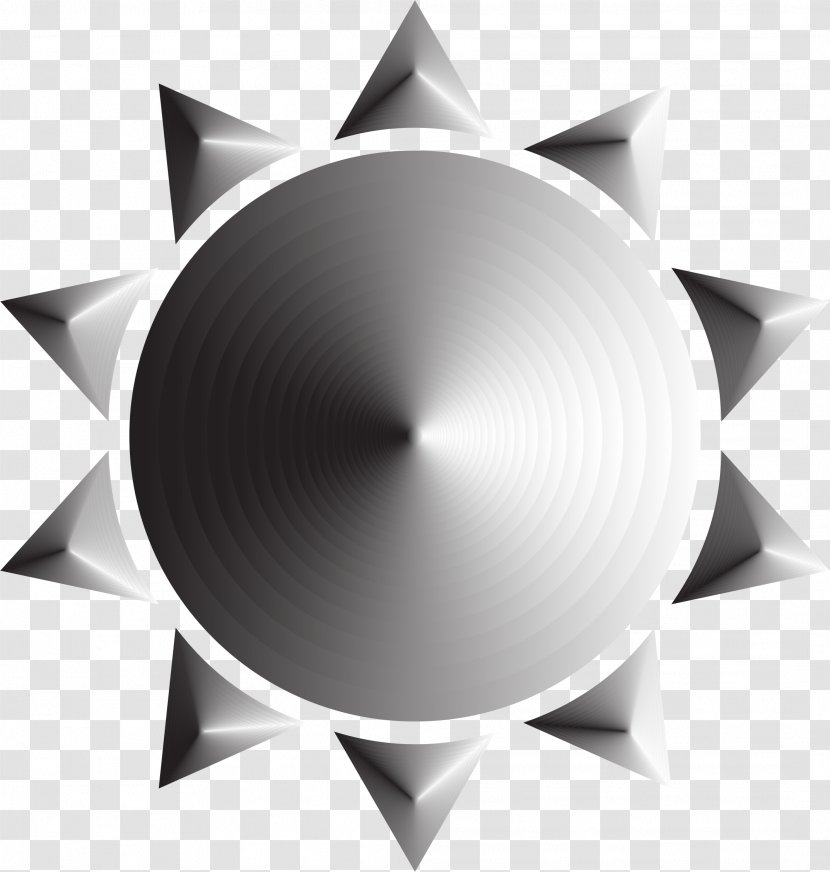 Light Symbol Clip Art - Prismatic Sun - Monochrome Transparent PNG