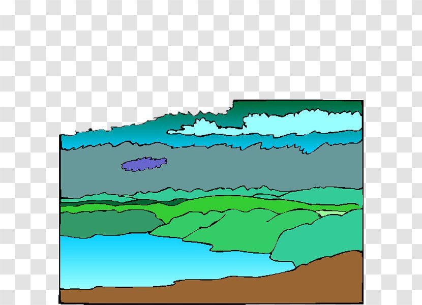 Cartoon Landscape Painting Fukei - Pixel - Lake Transparent PNG