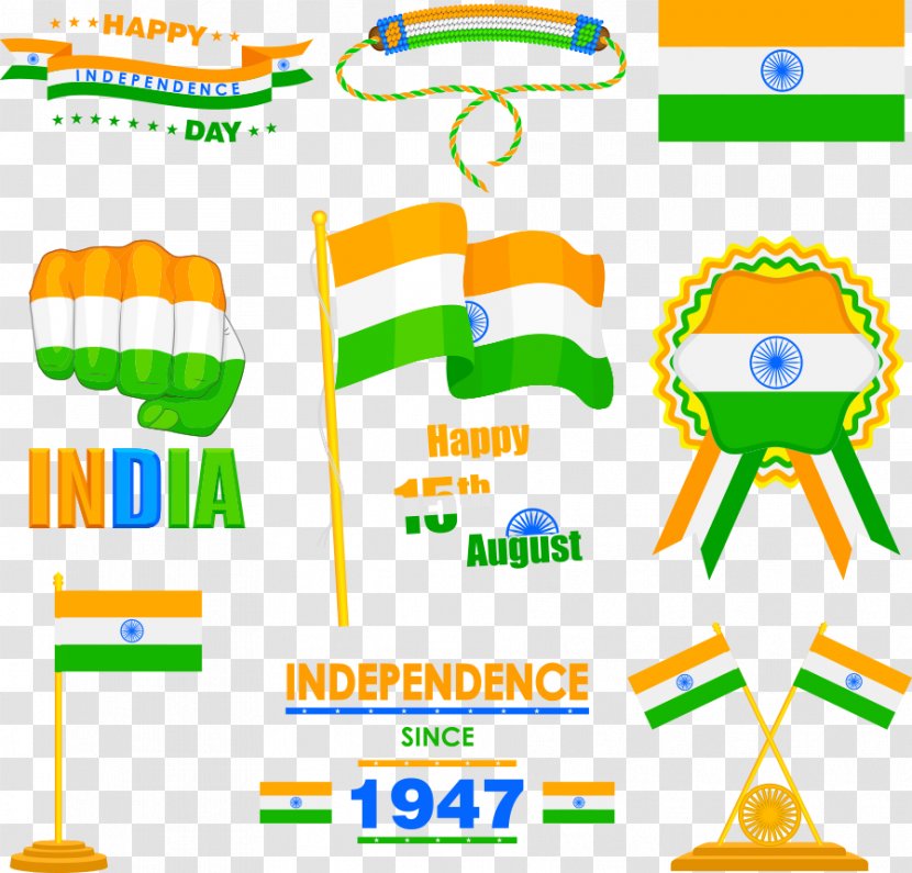 Indian Independence Movement Day Flag Of India - Vector Transparent PNG