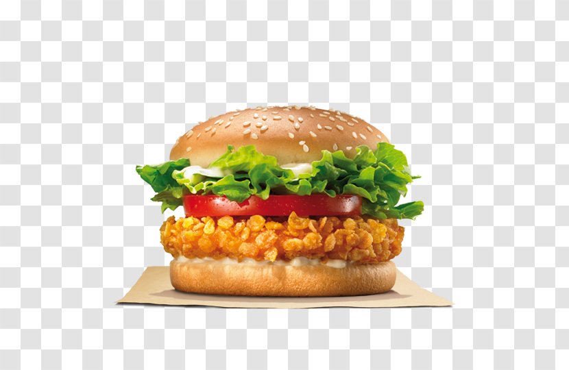 Chicken Sandwich Whopper Hamburger Burger King Specialty Sandwiches Cheeseburger - Salmon - Crispy Transparent PNG