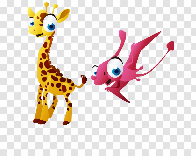 Giraffe Lion Cartoon Clip Art - Cute And Pterosaurs Edition Transparent PNG