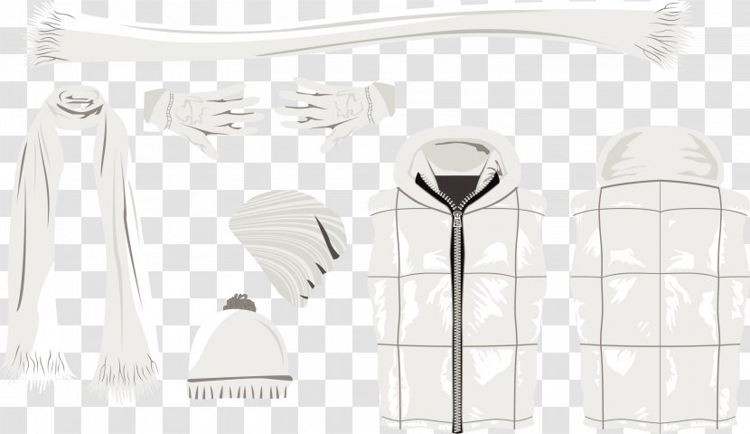White Element - Vector Painted Warm Winter Clothing Transparent PNG