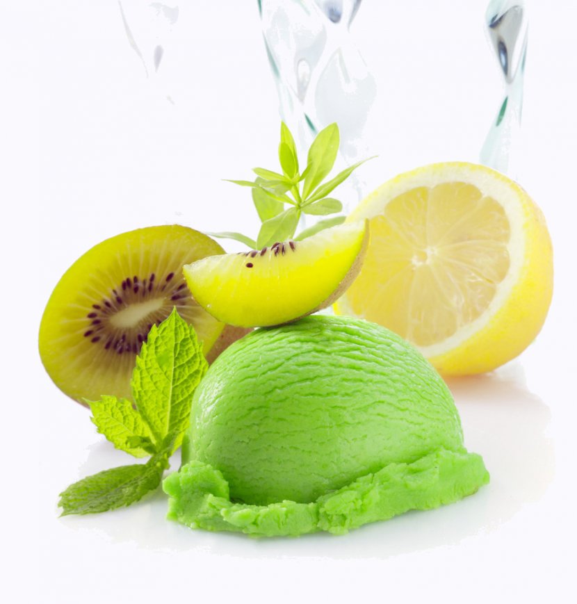 Green Tea Ice Cream Kiwifruit Lemon - Superfood Transparent PNG