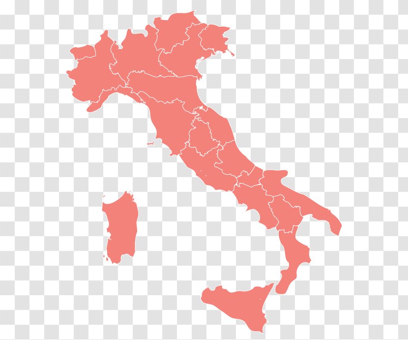 Regions Of Italy Northern Blank Map - Italian - Travel Transparent PNG