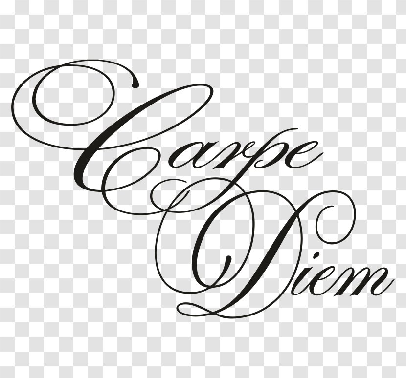 Tattoo Wall Decal Calligraphy - White - Carpe Diem Transparent PNG