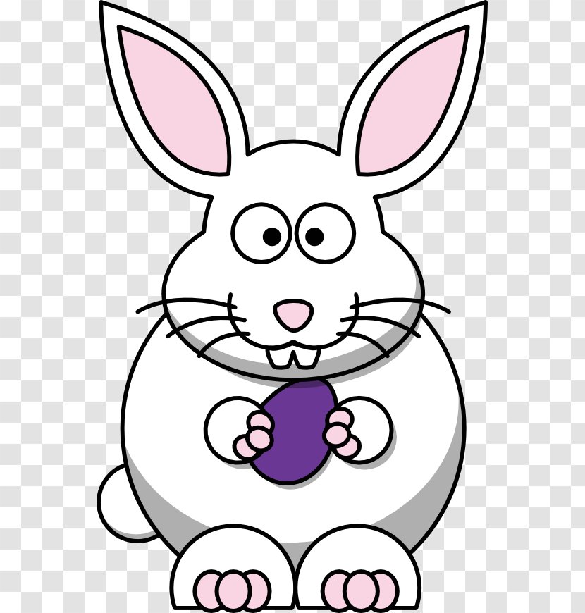 White Rabbit Easter Bunny Hare Clip Art - Black And - Line Transparent PNG