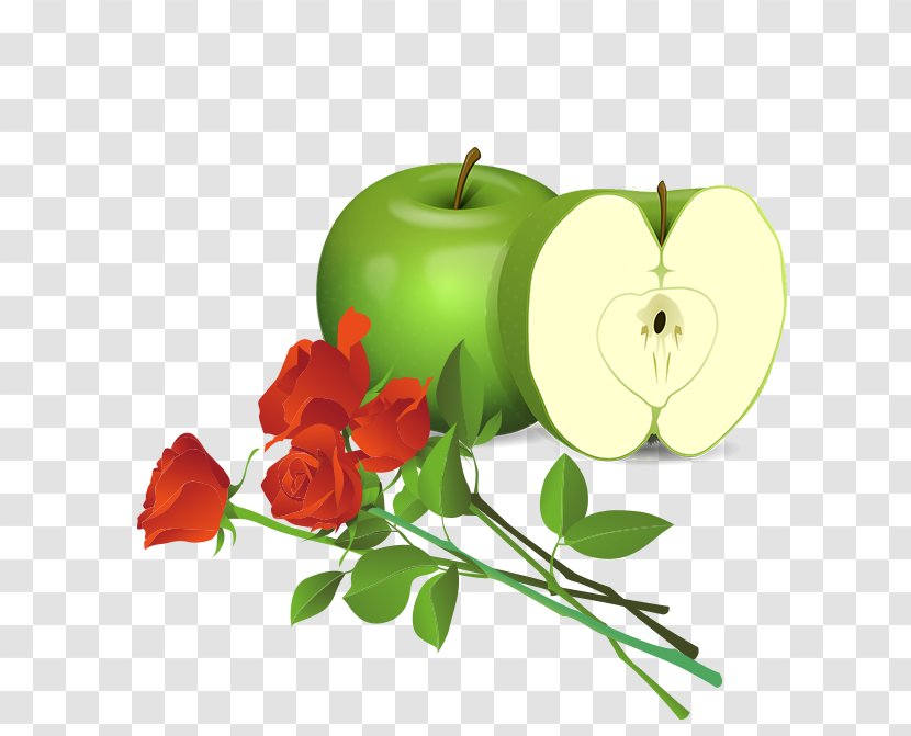 Apple Free Content Clip Art - With Flowers Transparent PNG
