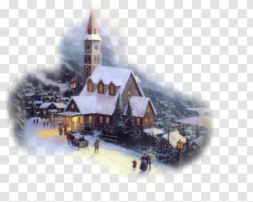 Thomas Kinkade Painter Of Light Address Book Moonlit Village Oil Painting - Art Transparent PNG