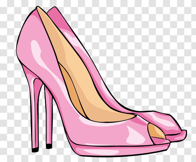 High-heeled Footwear Shoe Flip-flops Pink Clip Art - High Heels ...