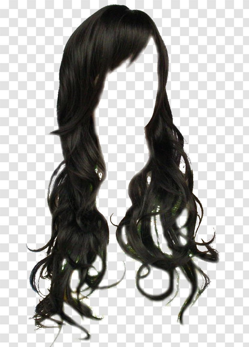 Wig Black Hair Long Transparent PNG