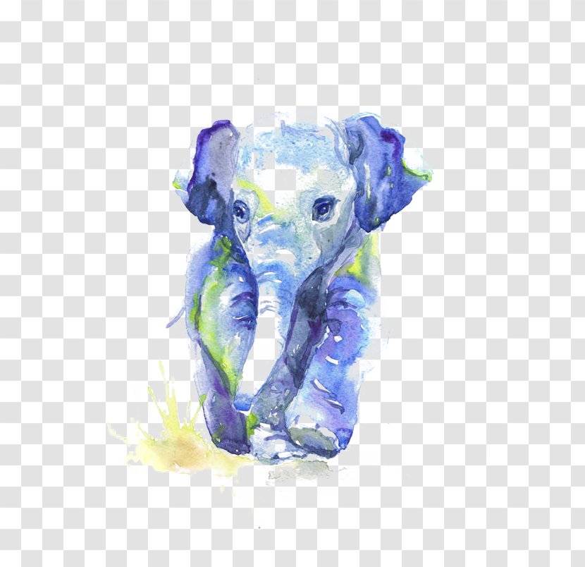 Watercolor Painting Drawing Infant Sketch - Printmaking - Elephant Transparent PNG