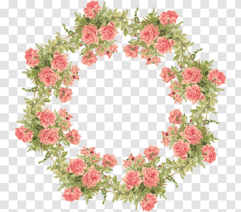 Paper Picture Frames Rose Flower - Wreath - Peach Transparent PNG