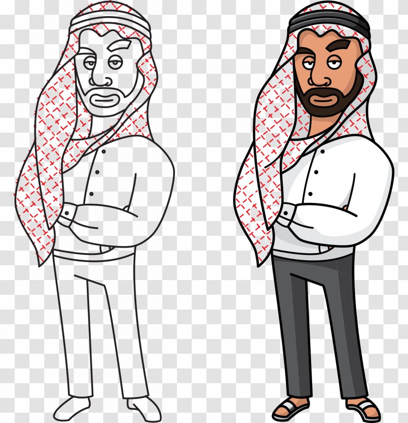Elementary Modern Standard Arabic: Volume 1, Pronunciation And Writing; Lessons 1-30 Arabs - Cartoon - Painted Arab Headscarf Beard Man Transparent PNG