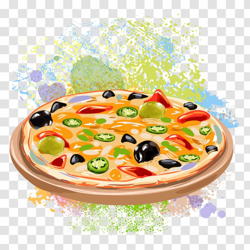 Pizza Taco Fast Food Tomato - Vegetable - Watercolor Pictures Transparent PNG