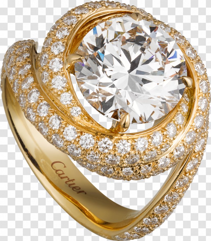 Ring Brilliant Diamond Carat Cartier - Gold Collection Transparent PNG