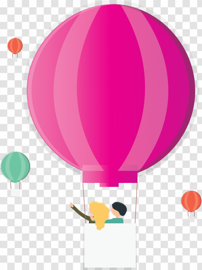 Hot Air Balloon Floating Transparent PNG