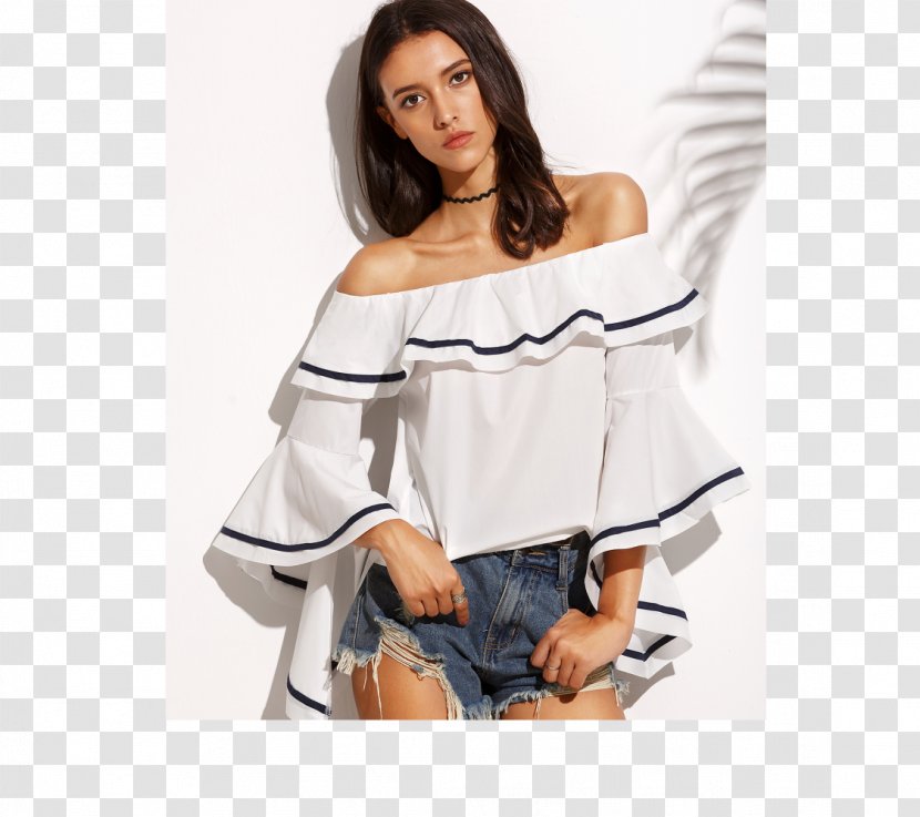 Ruffle Top Sleeve Neckline Fashion - Arm - Kate Spade Flowers Transparent PNG