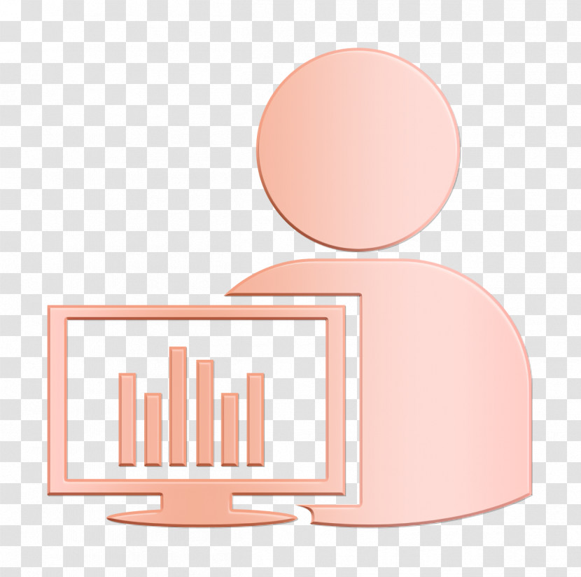 User With Computer Monitor And Bar Graphs Icon Humans 3 Icon Graph Icon Transparent PNG