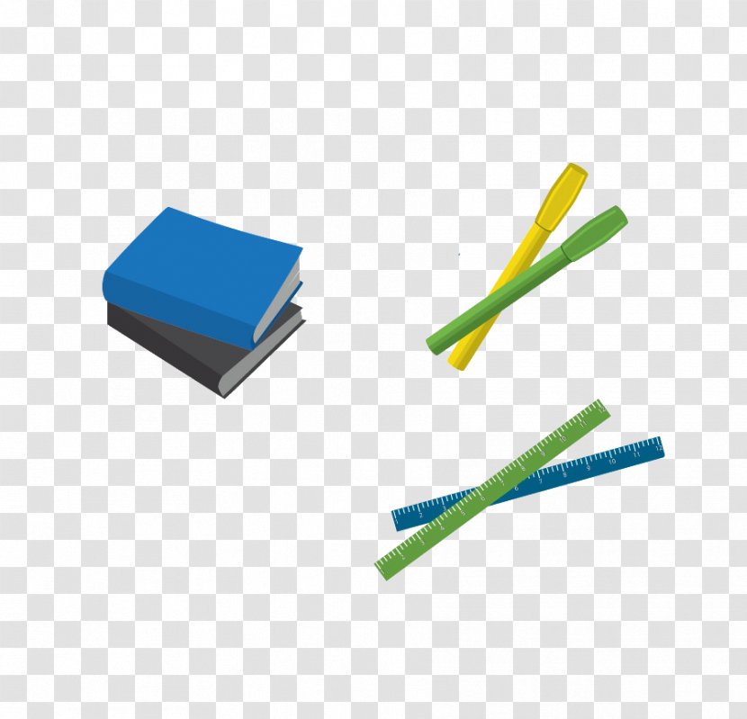 School Supplies Office Clip Art - Diagram - Books And Pens Transparent PNG