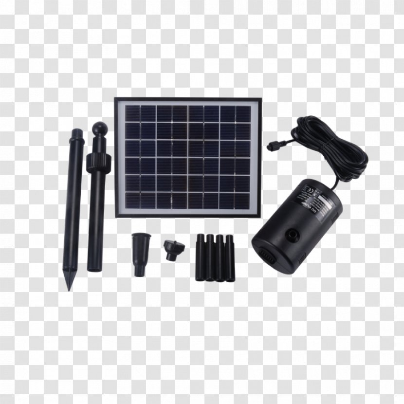 Solar-powered Pump Solar Energy Panels Fish Pond - Battery Charger - Water Fountain Transparent PNG