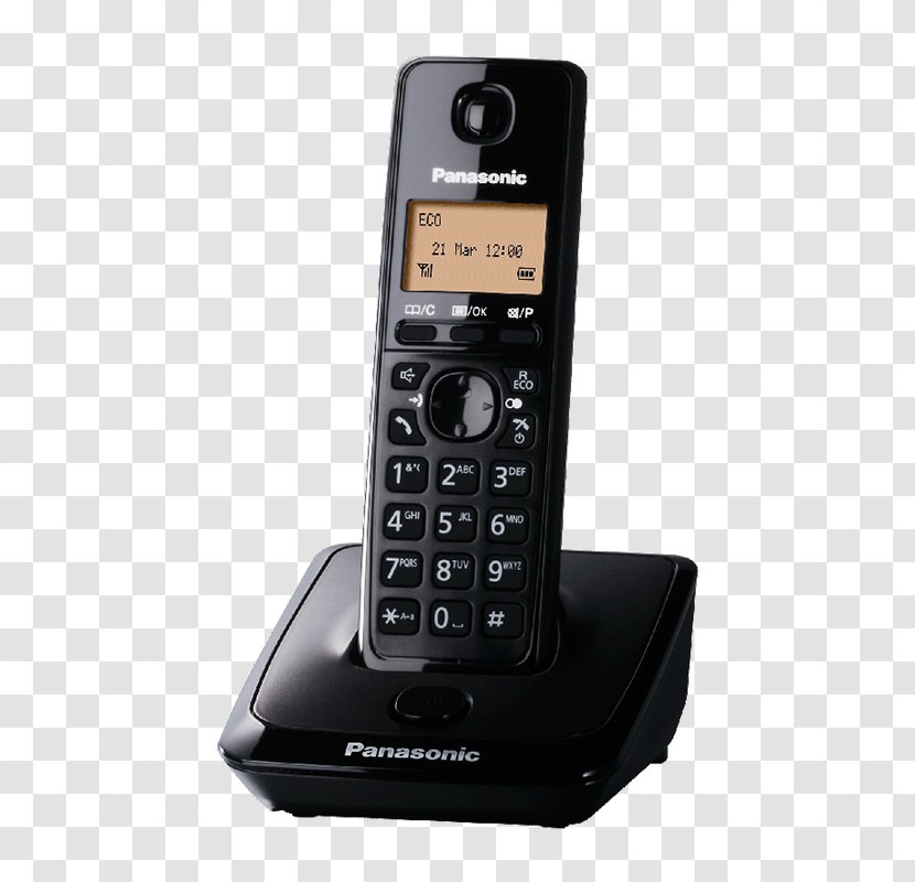 Digital Enhanced Cordless Telecommunications Telephone Answering Machines Handset - Panasonic Phone Transparent PNG