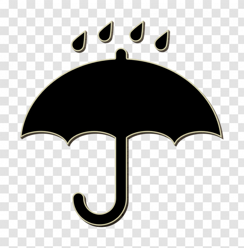 Icon Black Opened Umbrella Symbol With Rain Drops Falling On It Icon Logistics Delivery Icon Transparent PNG
