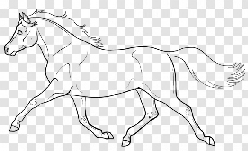 Welsh Pony And Cob Mule Line Art Mountain - Monochrome - Howrse Transparent PNG