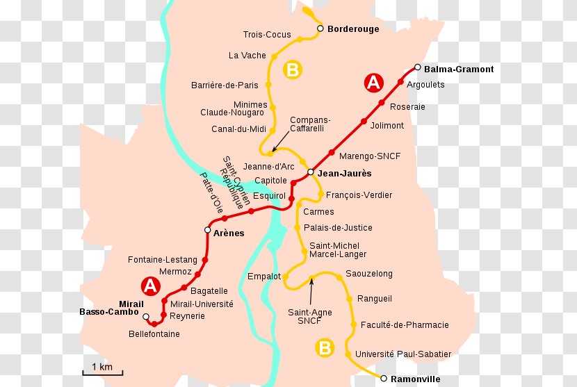 Toulouse–Blagnac Airport Toulouse Tramway Rapid Transit - Map - City Transparent PNG