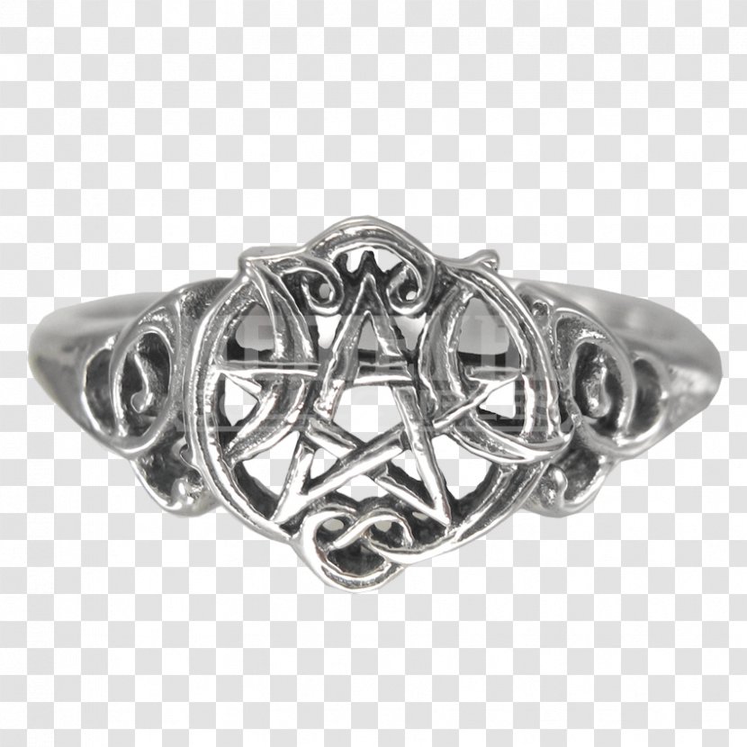 Wedding Ring Wicca Pentacle Pentagram - Body Jewelry - Pentagramm Transparent PNG