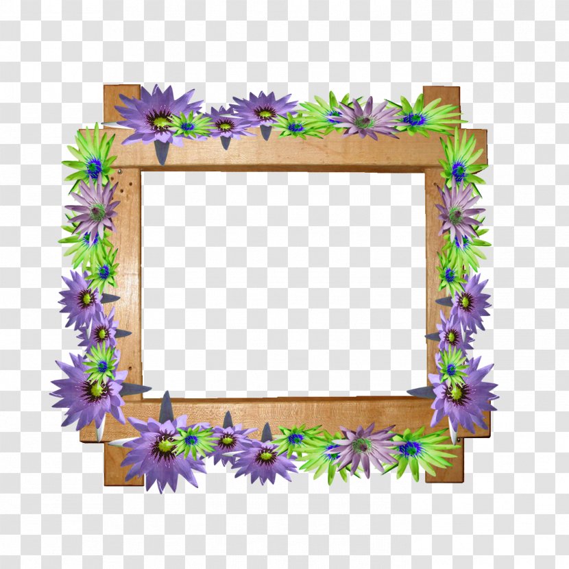 Floral Design Picture Frames Rectangle - Purple Transparent PNG