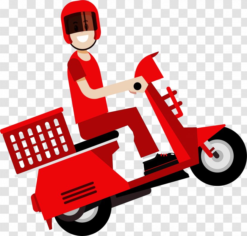 Delivery Motorcycle Courier Scooter Take-out - Wheel Toy Transparent PNG